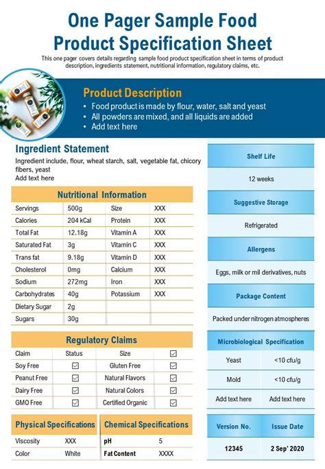 PRODUCT SPECIFICATIONS .